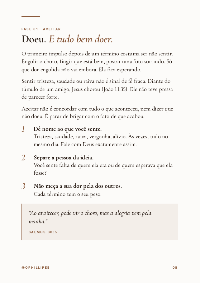 Página do e-book: Doeu. E tudo bem doer.